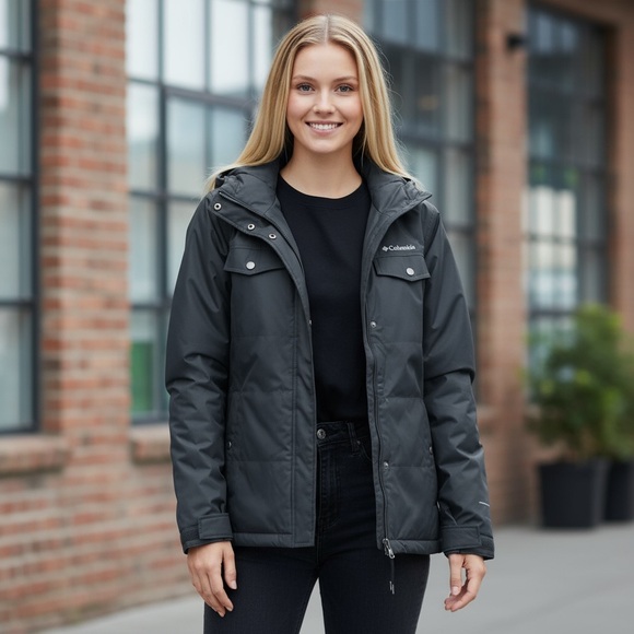 Columbia Women's Charcoal Gray Ski & Snow Jacket Omni heat - Picture 2 of 10